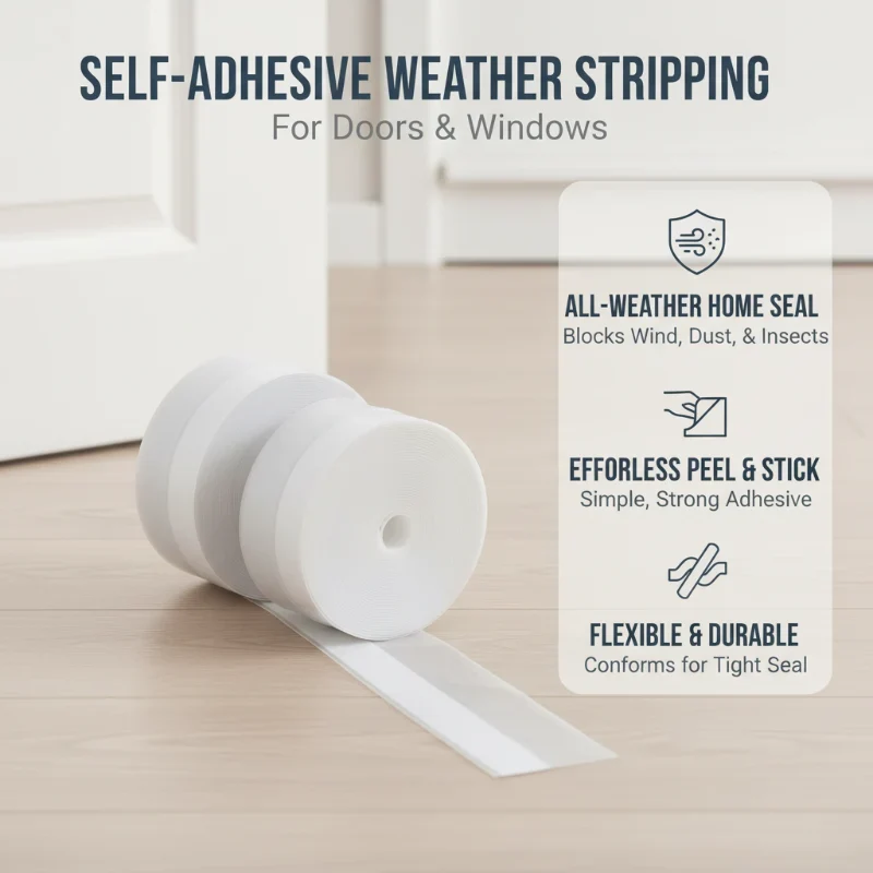 Self-Adhesive Weather Stripping – Wind-Proof, Insulates & Easy to Apply