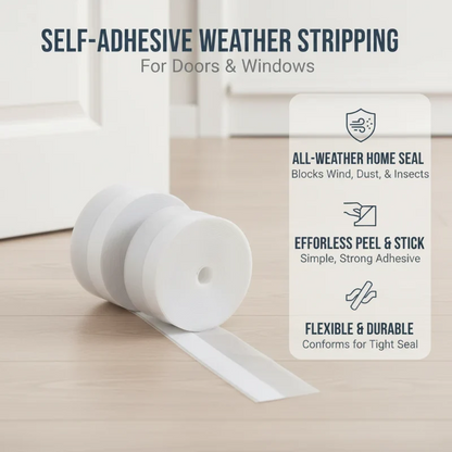 Self-Adhesive Weather Stripping – Wind-Proof, Insulates & Easy to Apply